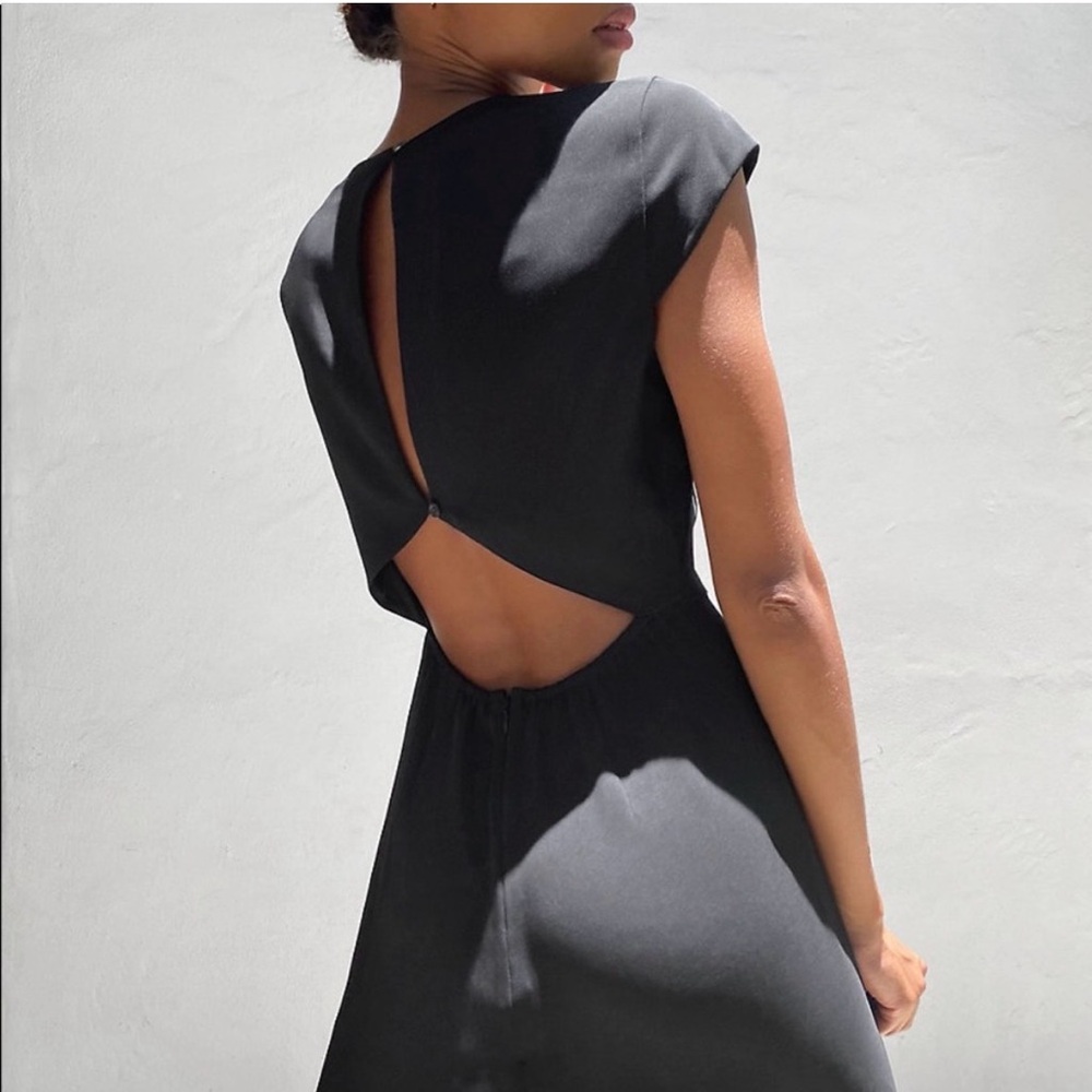 Aritzia Babaton Hampton Dress - Black, Cutout Back, Cap-Sleeve